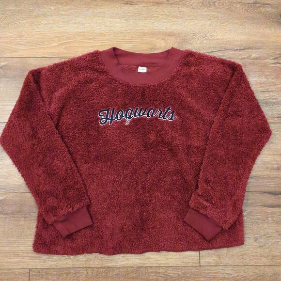 Harry Potter Hogwarts Women Large Pullover Sweater Sleepwear Faux Fur Fleece - Picture 1 of 6